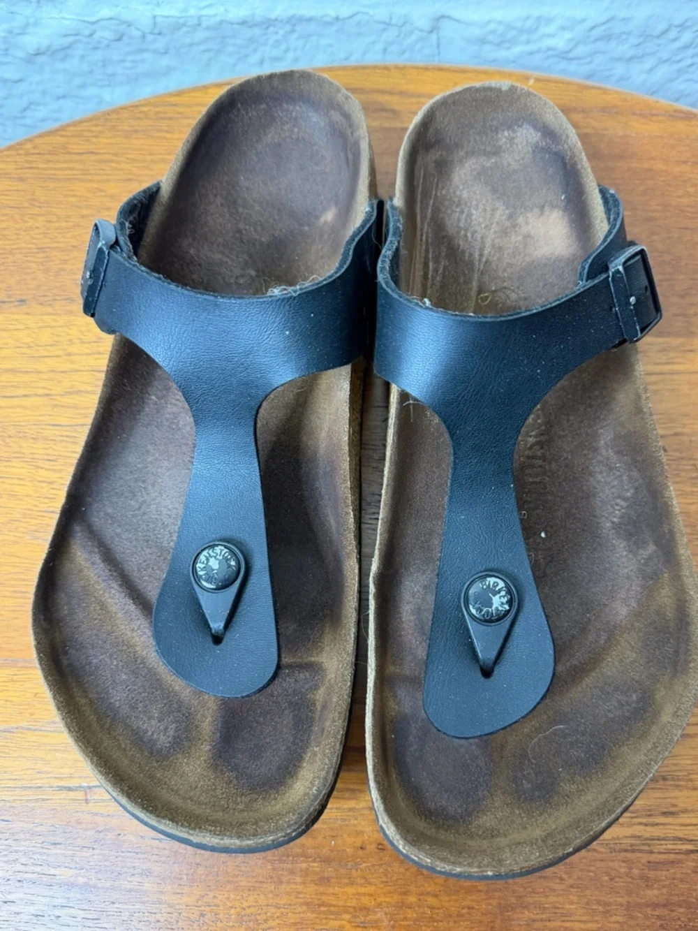 Birkenstock Gizeh Size 7 US Fair Condition Black Thong
